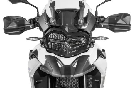 Stainless steel black headlight protector with quick release fastener for BMW F850GS/ F800GS (2024-)/ F750GS *OFFROAD USE ONLY*