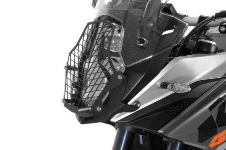 Stainless steel black headlight protector with quick release fasteners, black bracket, for KTM - Image 2