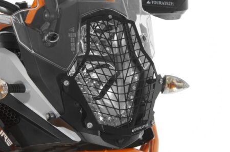 Stainless steel black headlight protector with quick release fasteners, black bracket, for KTM - Image 4