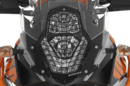 Stainless steel black headlight protector with quick release fasteners, black bracket, for KTM - Image 3