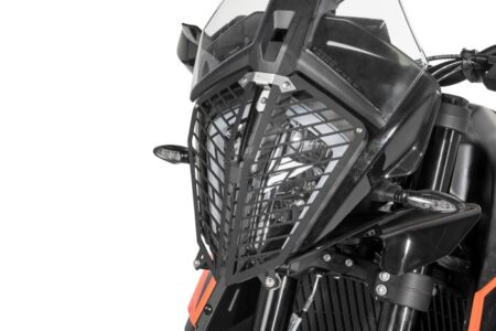 Headlamp guard, with quick release fastener for KTM 890 Adventure (-2022)/ 890 Adventure R (-2022)/ 790 Adventure / 790 Adventure R/ 390 Adventure *OFFROAD USE ONLY*